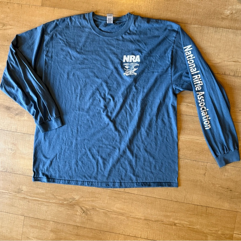 NRA Logo national rifle association Crewneck long sleeve harbor blue 2xl EUC